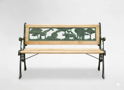 Banco de jardín para niños 82 × 39 × 50 cm de madera y hierro fundido