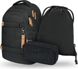 Set Escolar Baagl Skate Max Darkness: Mochila, Estuche y Saco