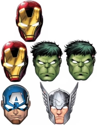 Máscaras de papel Marvel Avengers 6 uds