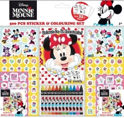 Set de pegatinas con láminas para colorear y ceras Minnie – 500 uds.