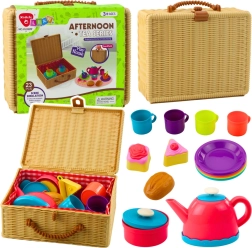 Juego de té infantil en cesta, 23 piezas
