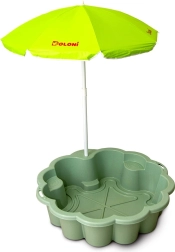 Arenero en forma de flor EKO verde con sombrilla