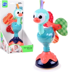 Sonajero mágico de pavo real con ventosa para bebés