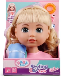 Baby Born cabeza para peinar Carla con accesorios de estilismo