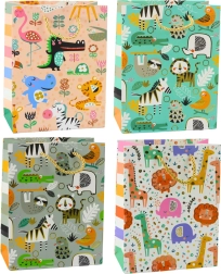 Bolsa de regalo de papel Safari animales 23 x 18 x 10,5 cm