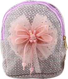 Mochila infantil con lazo y conejito morada 21 cm 2 L