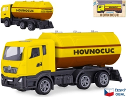 Modelo metálico de camión cisterna de aguas residuales de 12 cm con retroceso