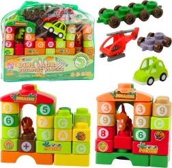 Juego de construcción para niños de dinosaurios con letras y números en bolsa (91 piezas)