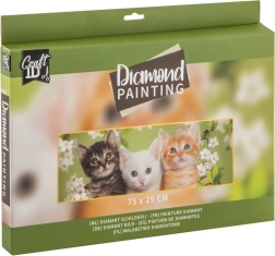 Pintura de diamantes - Gatitos 75x25 cm
