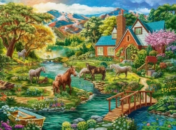 Puzzle de 2000 piezas – casita rural con caballos