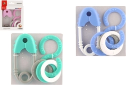 Sonajero imperdible y figura de ocho en caja