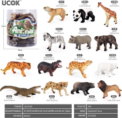 Juego safari de animales 18 uds en cubo