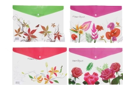 Carpeta con broche Flor 26x36 cm