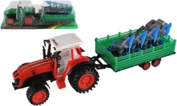 Tractor de plástico con remolque y arado de 53 cm con mecanismo de inercia