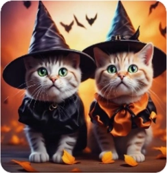 Pintura de diamantes Halloween gatuno 30 × 40 cm
