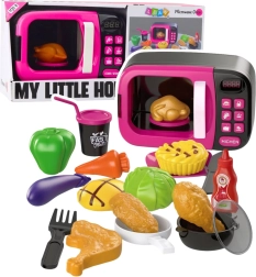 Microondas infantil con accesorios, luces y sonidos – rosa