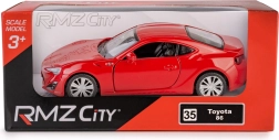 Modelo de metal RMZ City Toyota 86 1:32 con puertas abatibles y tracción de retroceso (pull-back)
