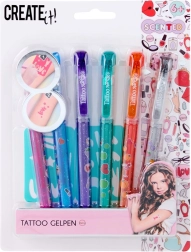 Set de tatuajes con bolígrafos de gel perfumados y plantillas