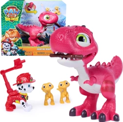 Spin Master Paw Patrol: The Dino Movie dinosaurio interactivo Rhubarb con figura de Marshall y accesorios