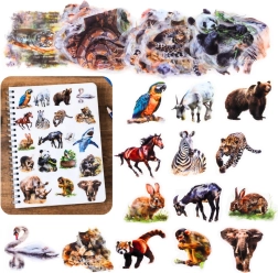Set de pegatinas transparentes con animales salvajes 50 uds.
