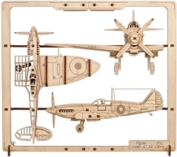 Ugears rompecabezas mecánico de madera Avión de caza