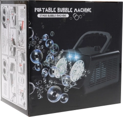 Máquina de burbujas para niños 3+ y adultos con iluminación LED y dos boquillas