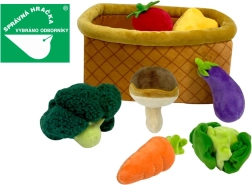 Cesta de peluche Magic Baby con verduras y champiñón