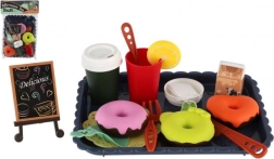 Juego de té y cocina para niños con alimentos en bandeja