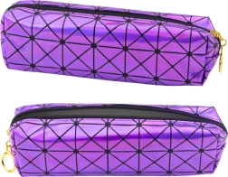 Estuche holográfico morado de un compartimento