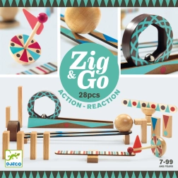 Pista de madera Zig Go de 28 piezas de Djeco