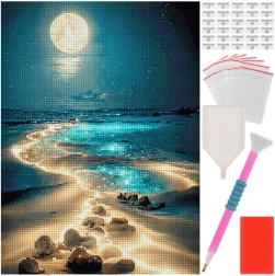 Pintura con diamantes Playa – 40 × 30 cm MAALEO