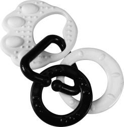 Mordedor huella de oso para bebés – contraste en blanco y negro