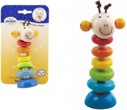 Detoa juguete de madera jirafa con resorte