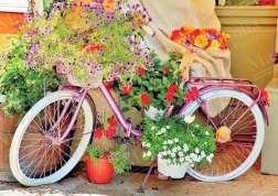 Puzzle de bicicleta con flores 1000 piezas