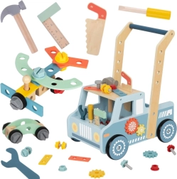 Andador-coche de madera y mini taller STEM TOOKY TOY