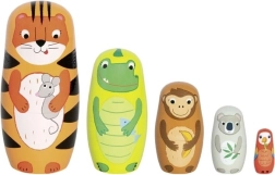 Matrioshka de madera Tigre Tavi y amigos Goki