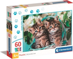 Puzzle CLEMENTONI de 60 piezas – gatitos en una cesta