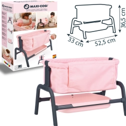 Smoby Maxi-Cosi Quinny cuna para muñecas de 38 cm con espacio de almacenamiento y altura ajustable