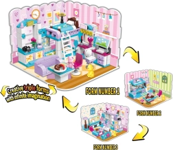 Qman ideas ilimitadas habitación de niña 3 en 1 set de construcción (194 piezas)