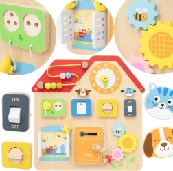 Tablero manipulativo de madera Casa Viga