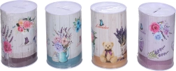 Hucha con motivo floral 8 × 12,7 cm