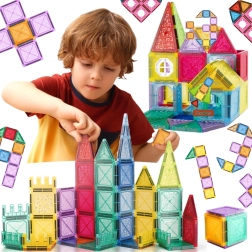 Woopie juego de construcción magnético 3D – set educativo de castillo y vehículos, 110 piezas