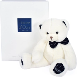 Osito de peluche con pajarita azul marino oscuro 30 cm – Doudou Histoire d’Ours