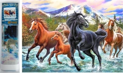 Pintura con diamantes – caballos en el agua 30 × 40 cm