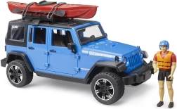 Jeep Wrangler Rubicon Bruder con kayak y figura a escala 1:16