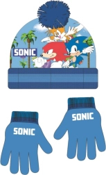 Set de gorro y guantes Sonic azul