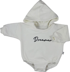 Body infantil de manga larga con capucha KOALA Dreamer – beige