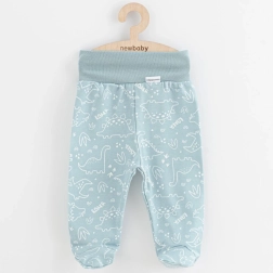 Pantalones con pie de bebé con dinosaurio en color menta NEW BABY Classic II, talla 80