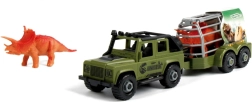 Coche de montaje con remolque y dinosaurio 34 cm