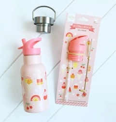 A Little Lovely Company set de tapón, cepillo y pajita para botella de acero inoxidable 350 ml – Zmrzlina